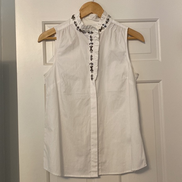 NWT J Crew jeweled collar top, size 2 - Picture 2 of 4